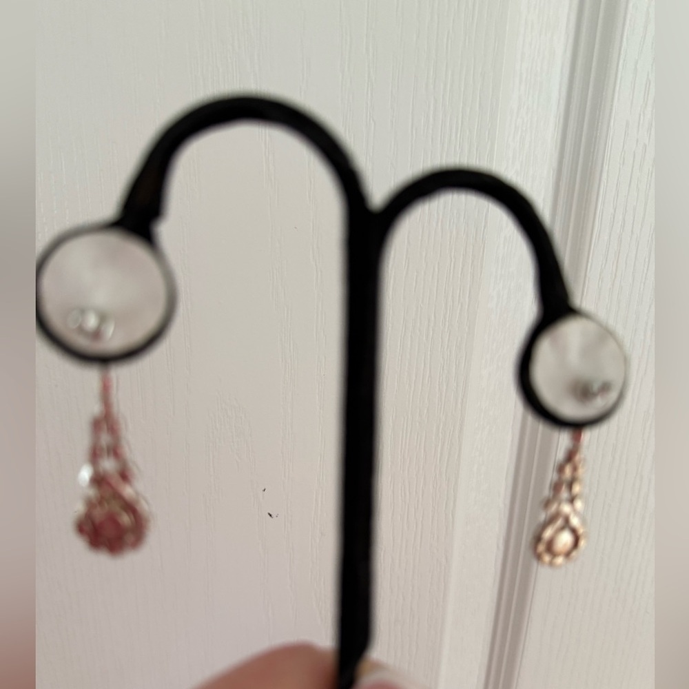 Cache Sparkling Silver Drop Earrings - image 3